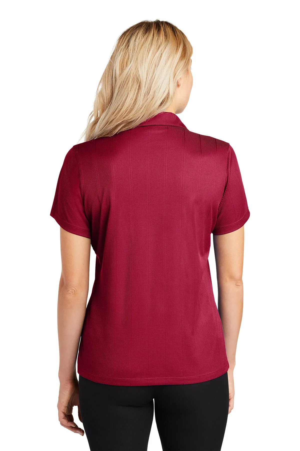 Port Authority Ladies Performance Customized Fine Jacquard Polos, Rich Red