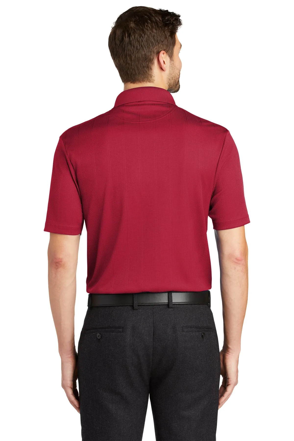 Port Authority Performance Customized Fine Jacquard Polos, Rich Red