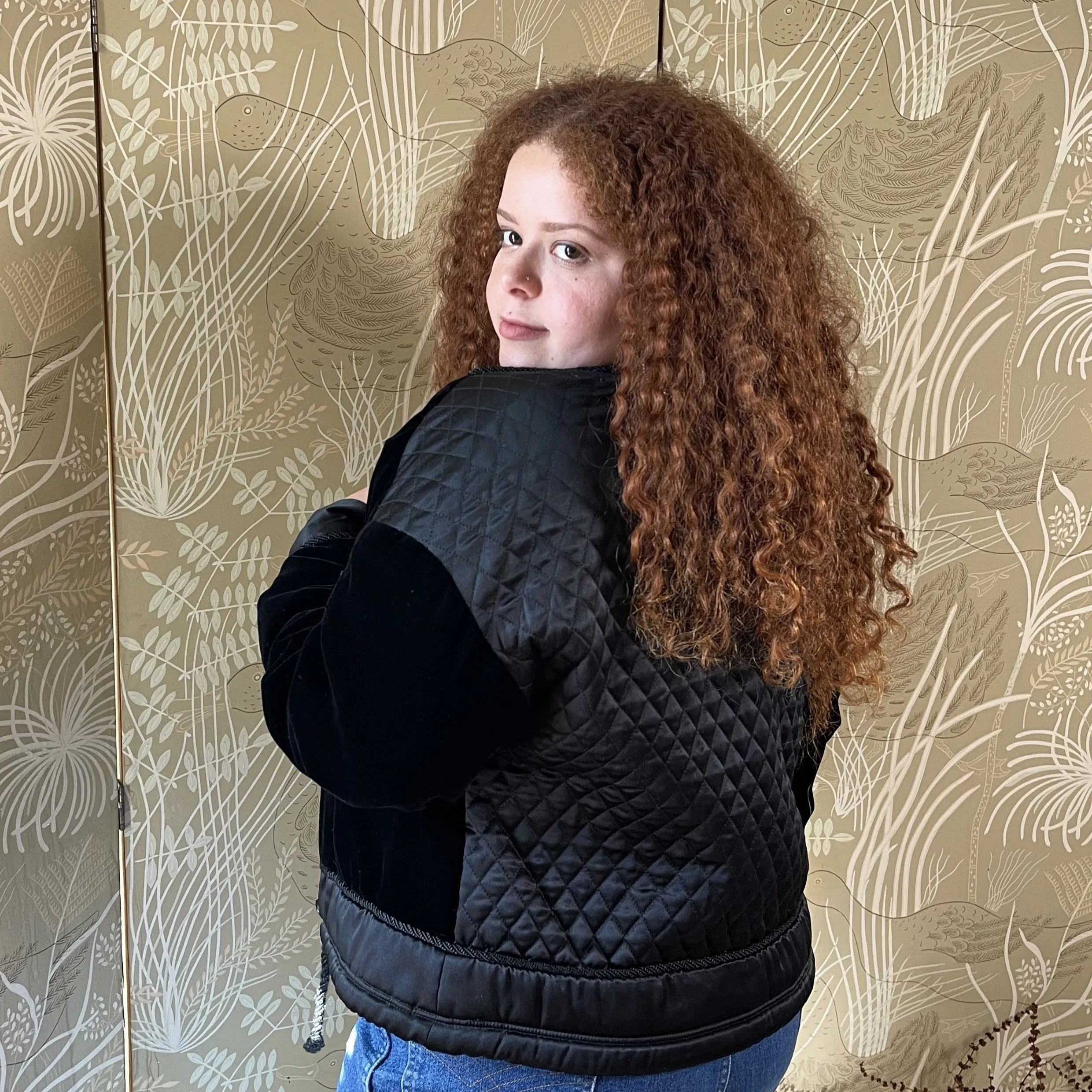 Quilted silk   velvet jacket