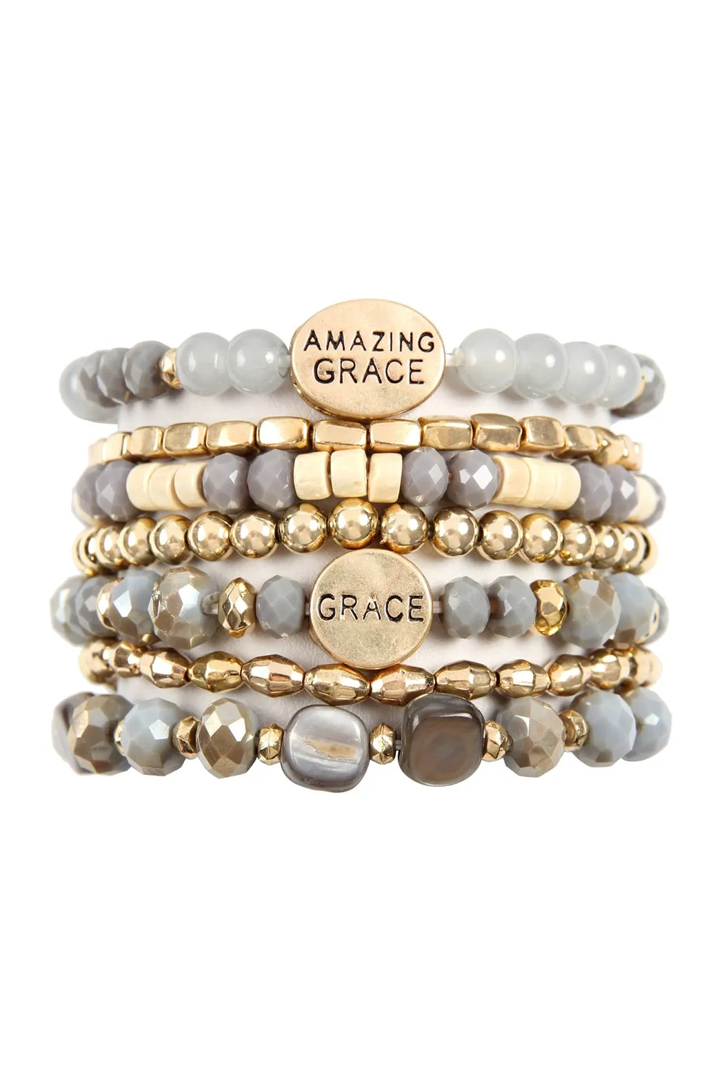 "Amazing Grace" Charm Mix Beads Bracelet