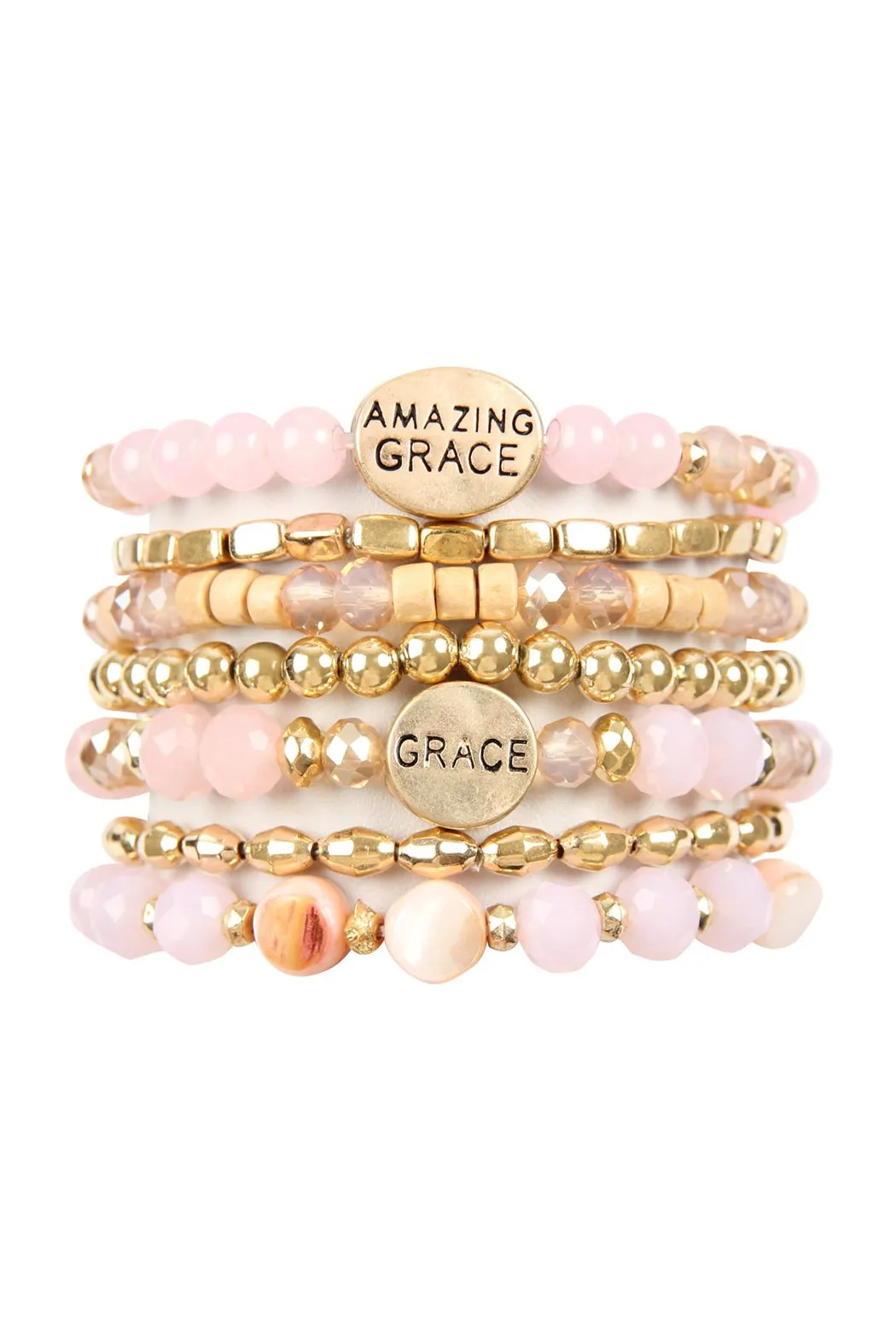 "Amazing Grace" Charm Mix Beads Bracelet