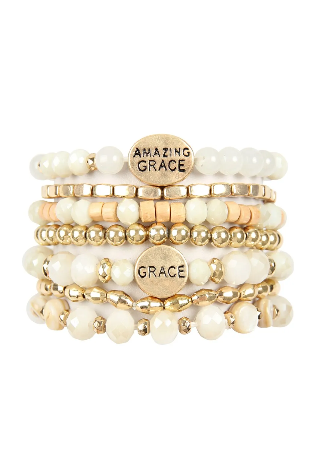 "Amazing Grace" Charm Mix Beads Bracelet