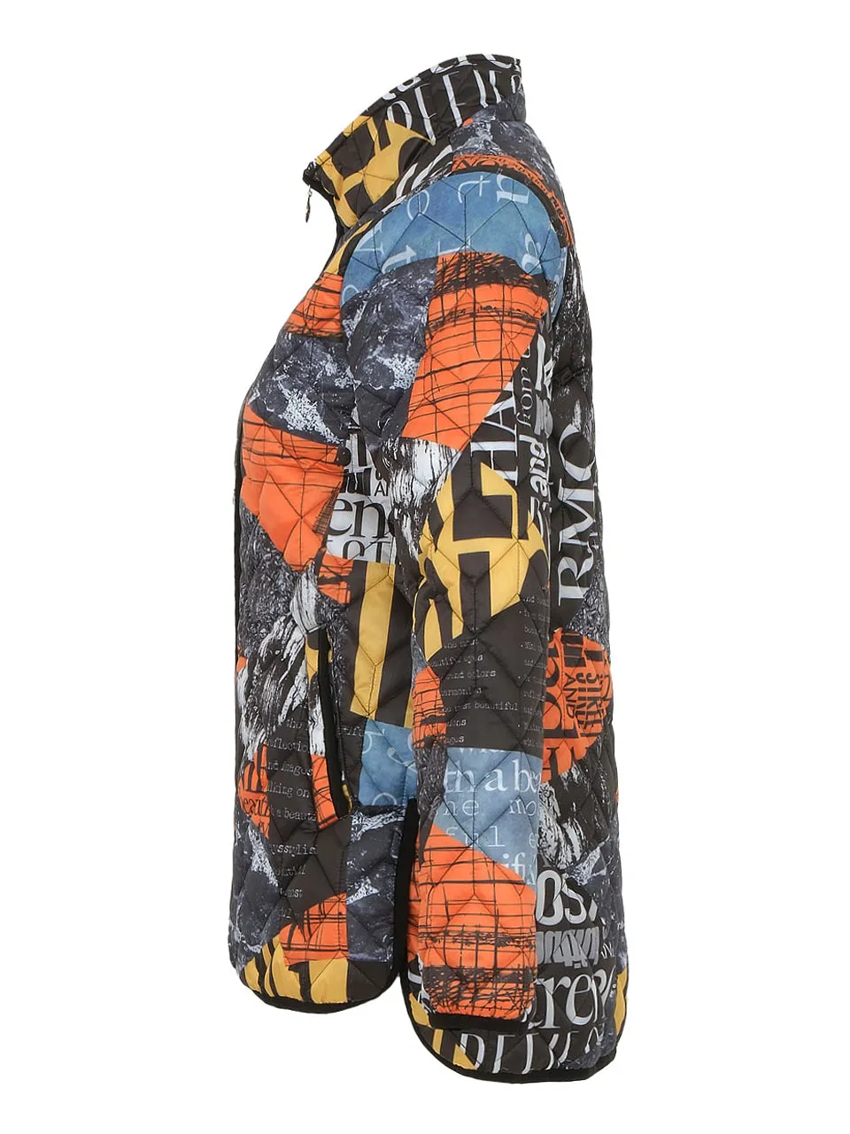 "Newspaper" Artist Print Quilted Outerwear. Style DOLC74831