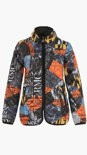 "Newspaper" Artist Print Quilted Outerwear. Style DOLC74831