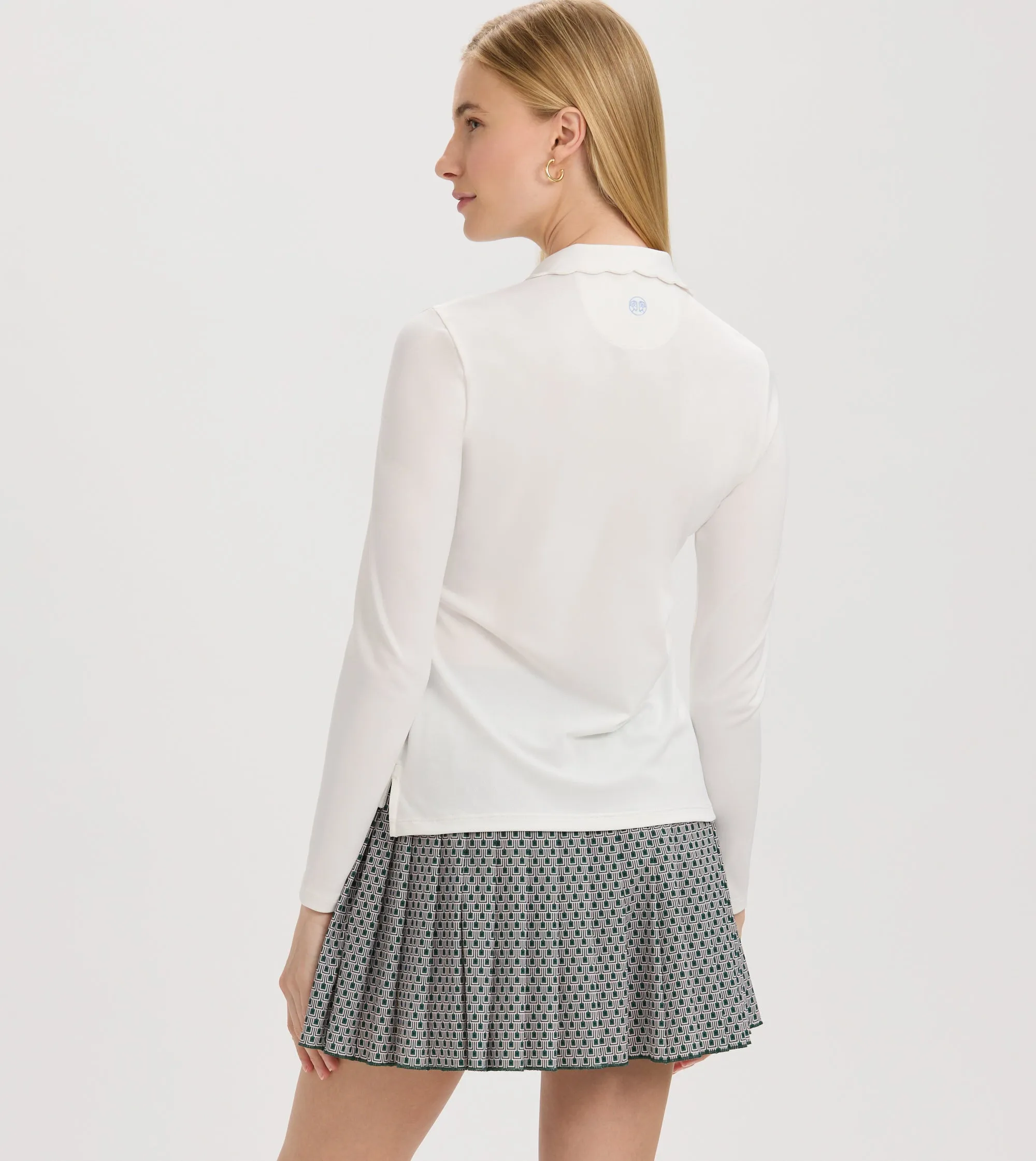 Renwick Scallop Collar Long Sleeve Polo