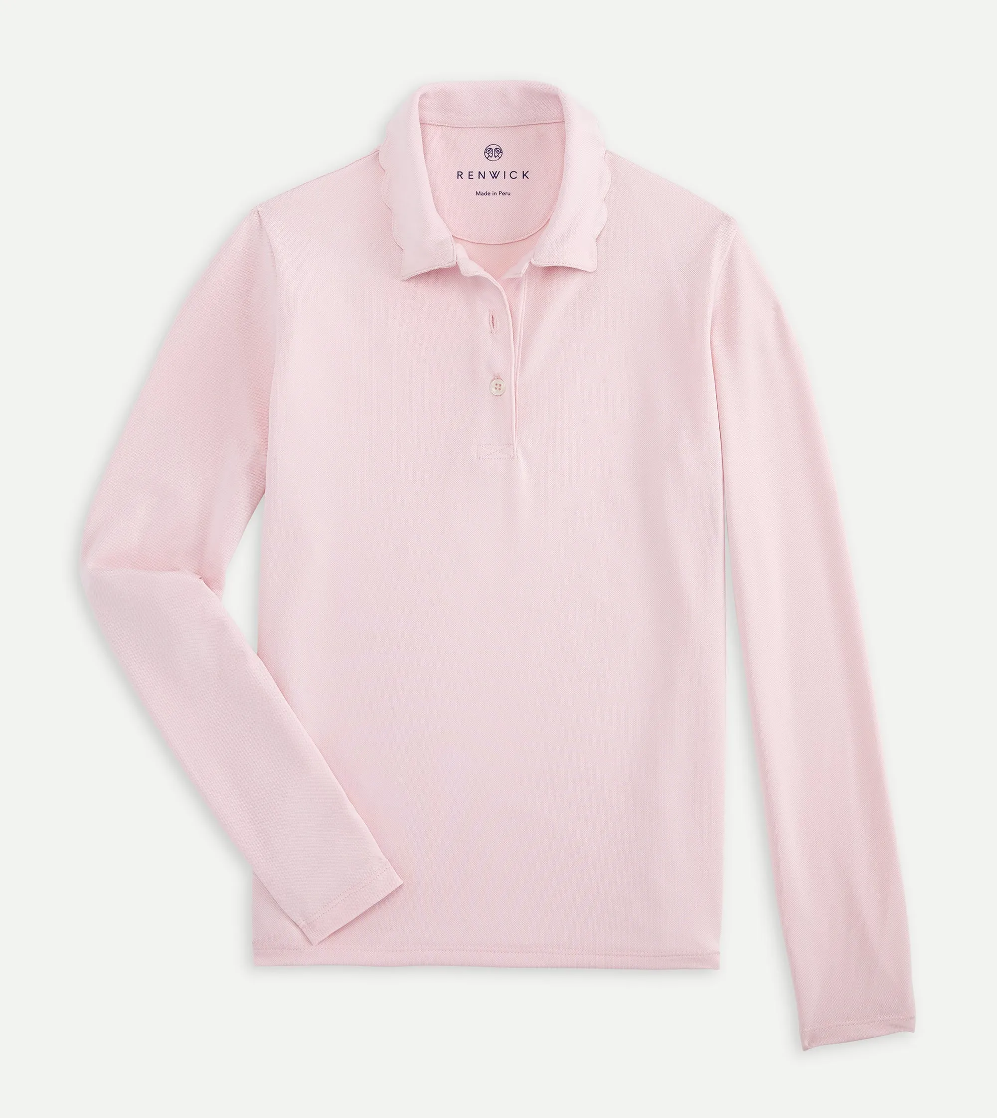 Renwick Scallop Collar Long Sleeve Polo