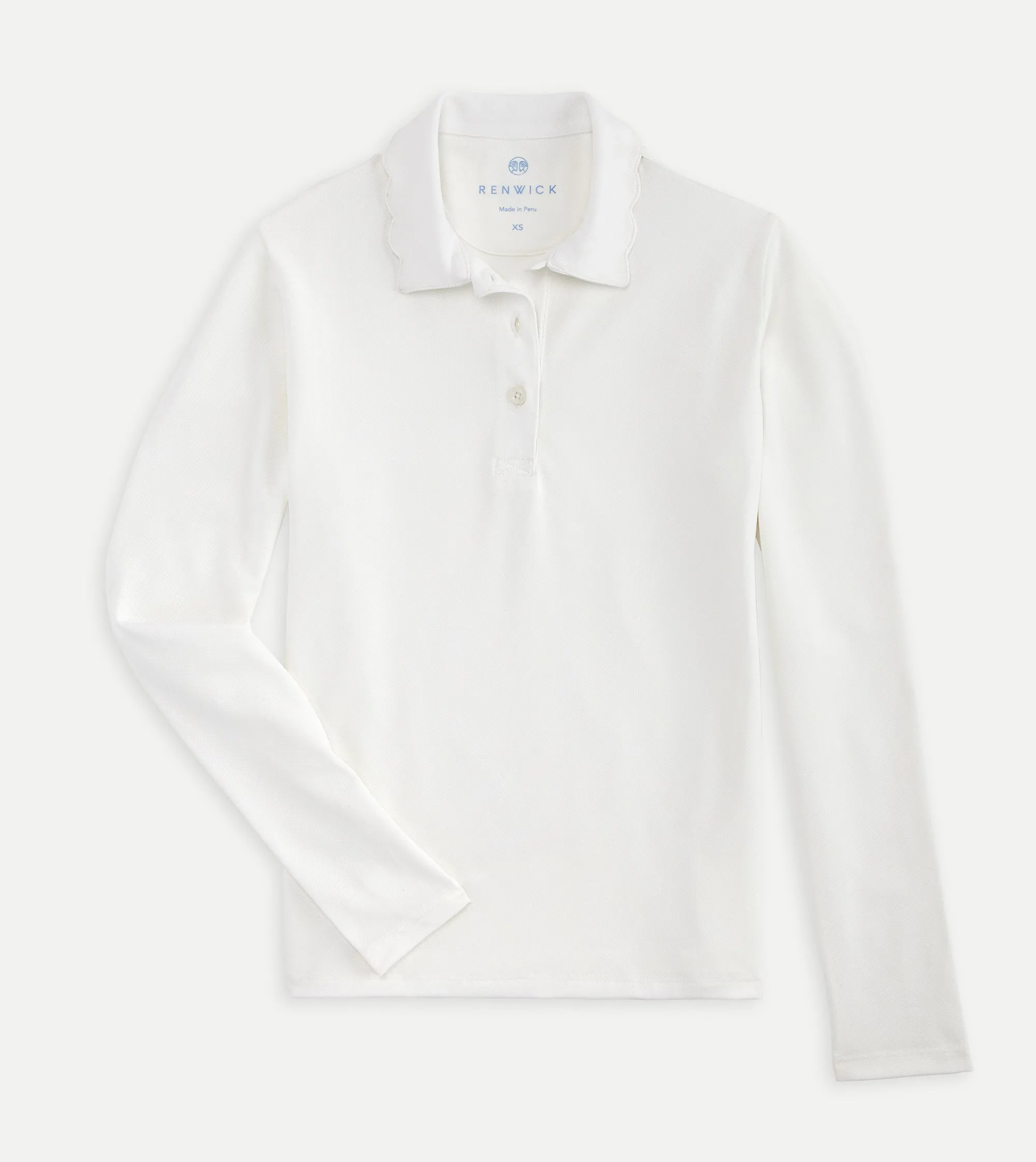 Renwick Scallop Collar Long Sleeve Polo