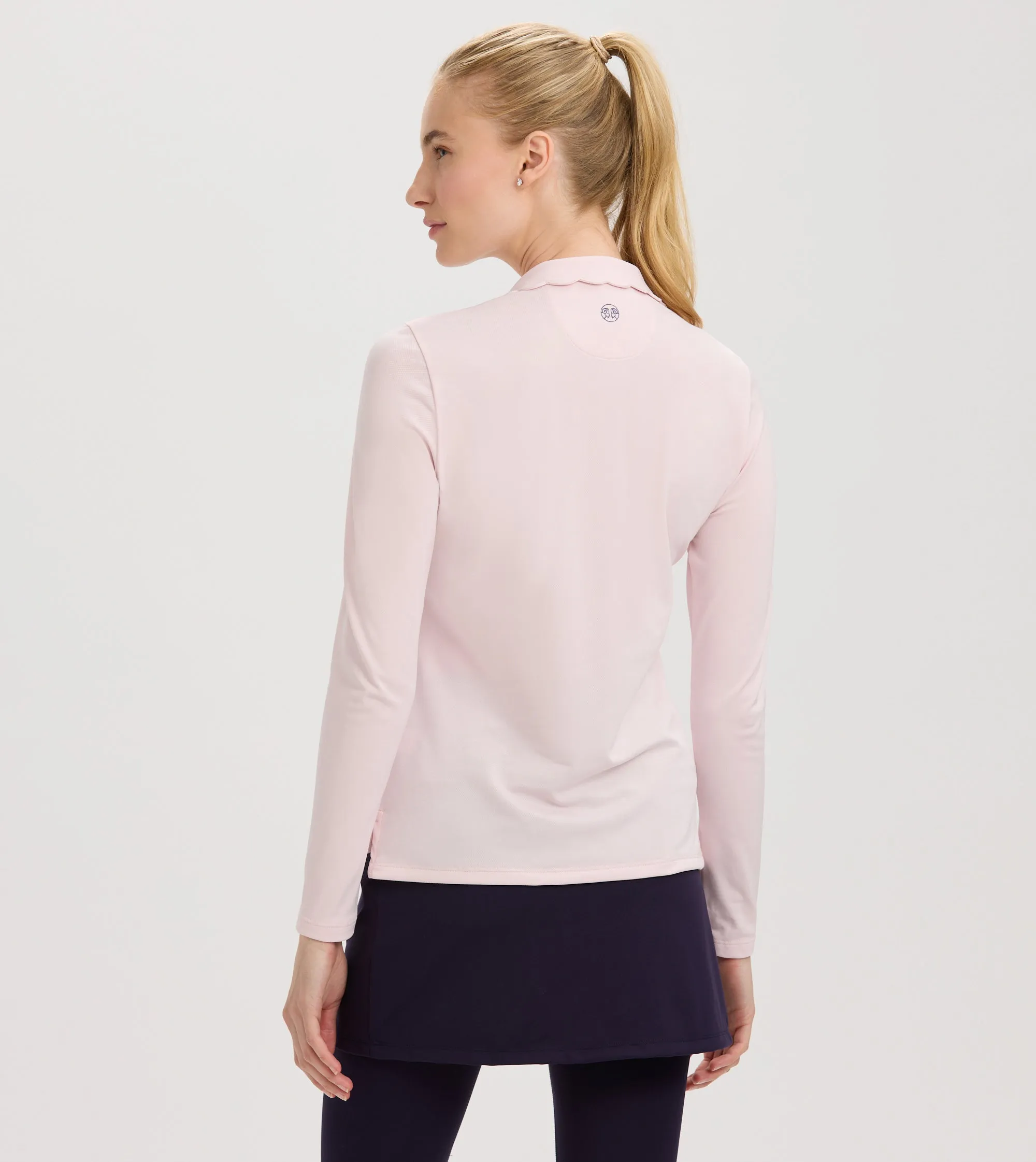 Renwick Scallop Collar Long Sleeve Polo