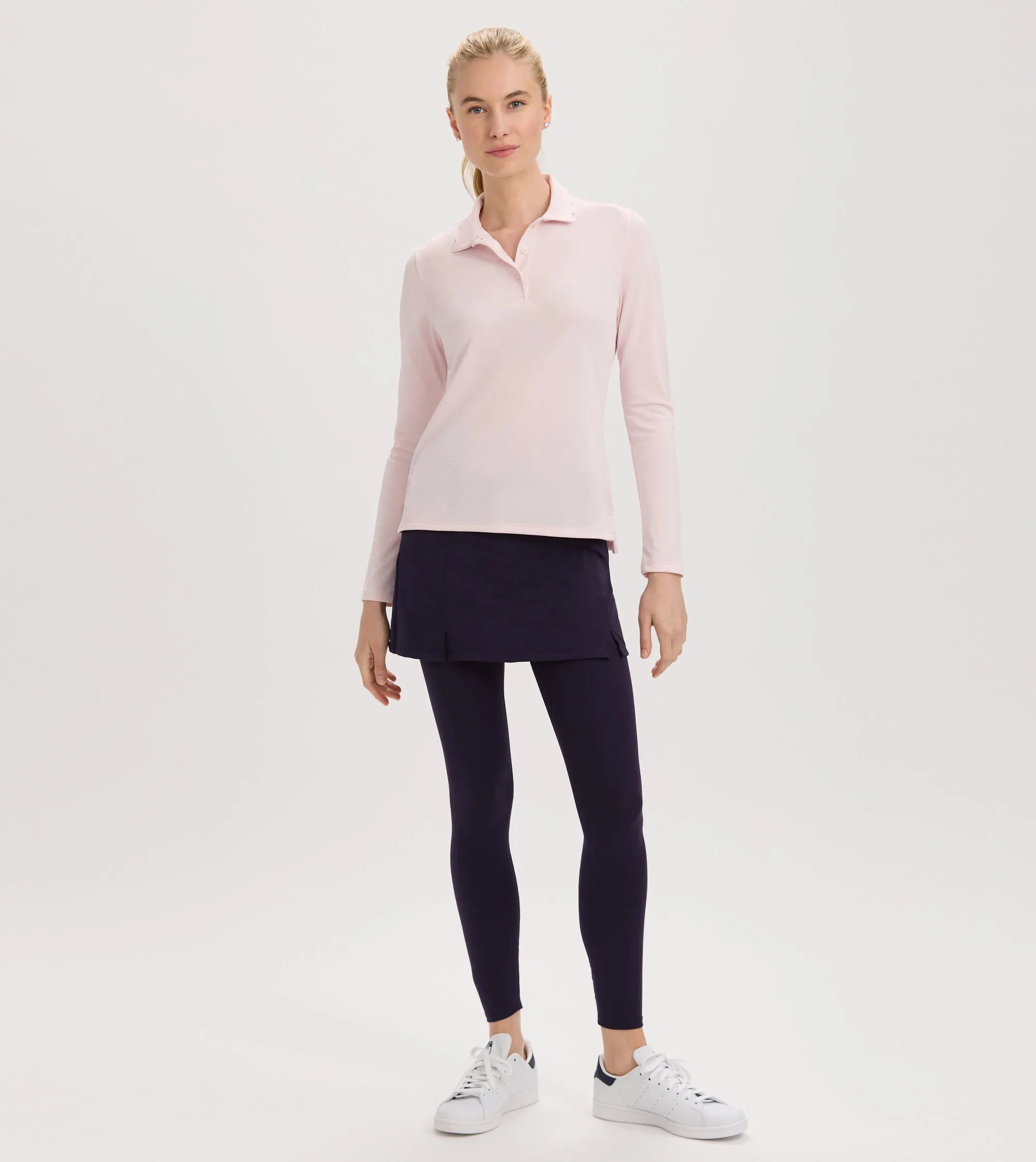 Renwick Scallop Collar Long Sleeve Polo