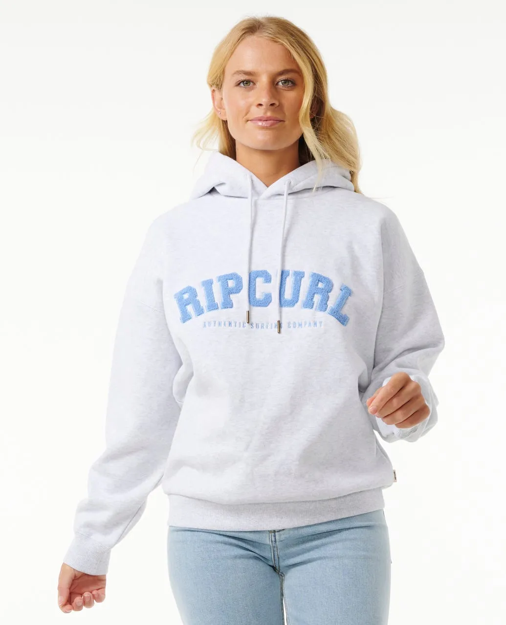 Rip Curl Varsity Hooded Sweatshirt-Grey Marle/Mid Blue