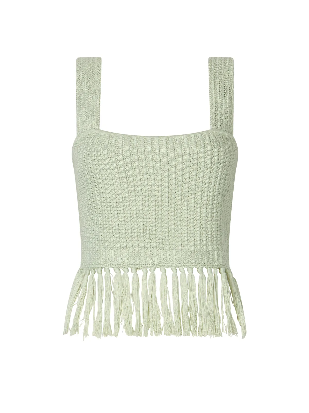 Roxana Pistachio Crochet Knit Top