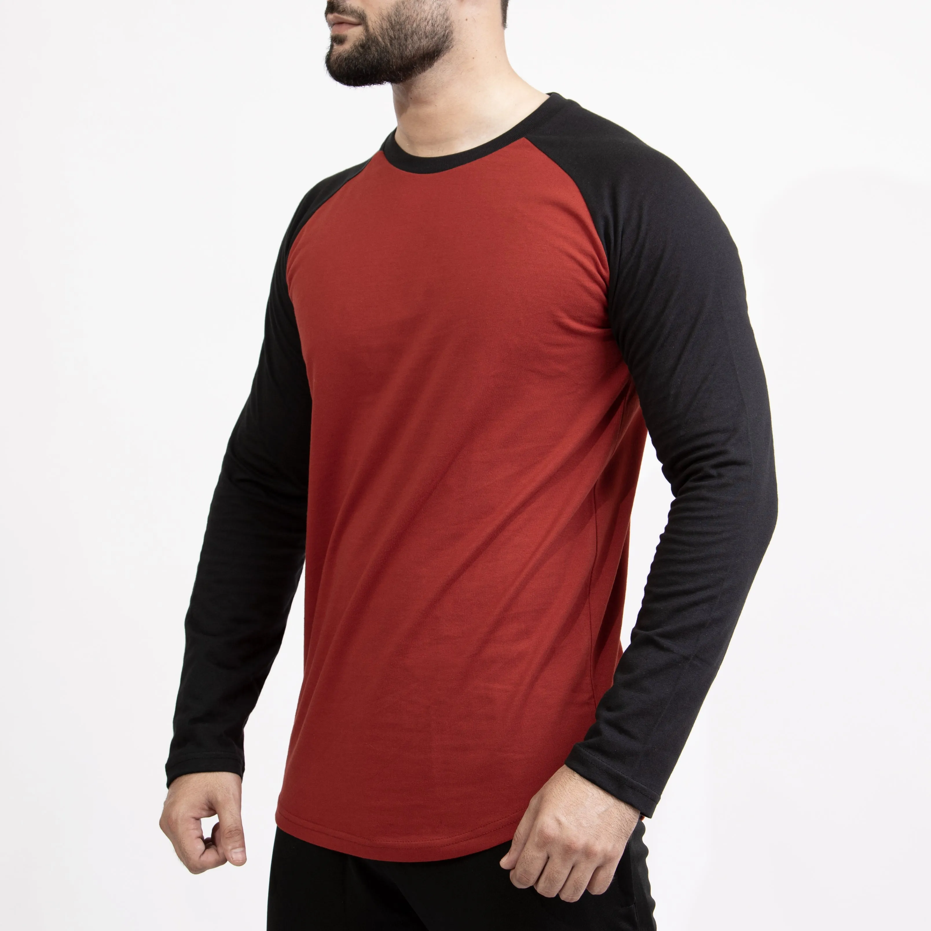 Rust & Black Raglan