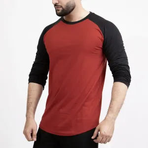 Rust & Black Raglan