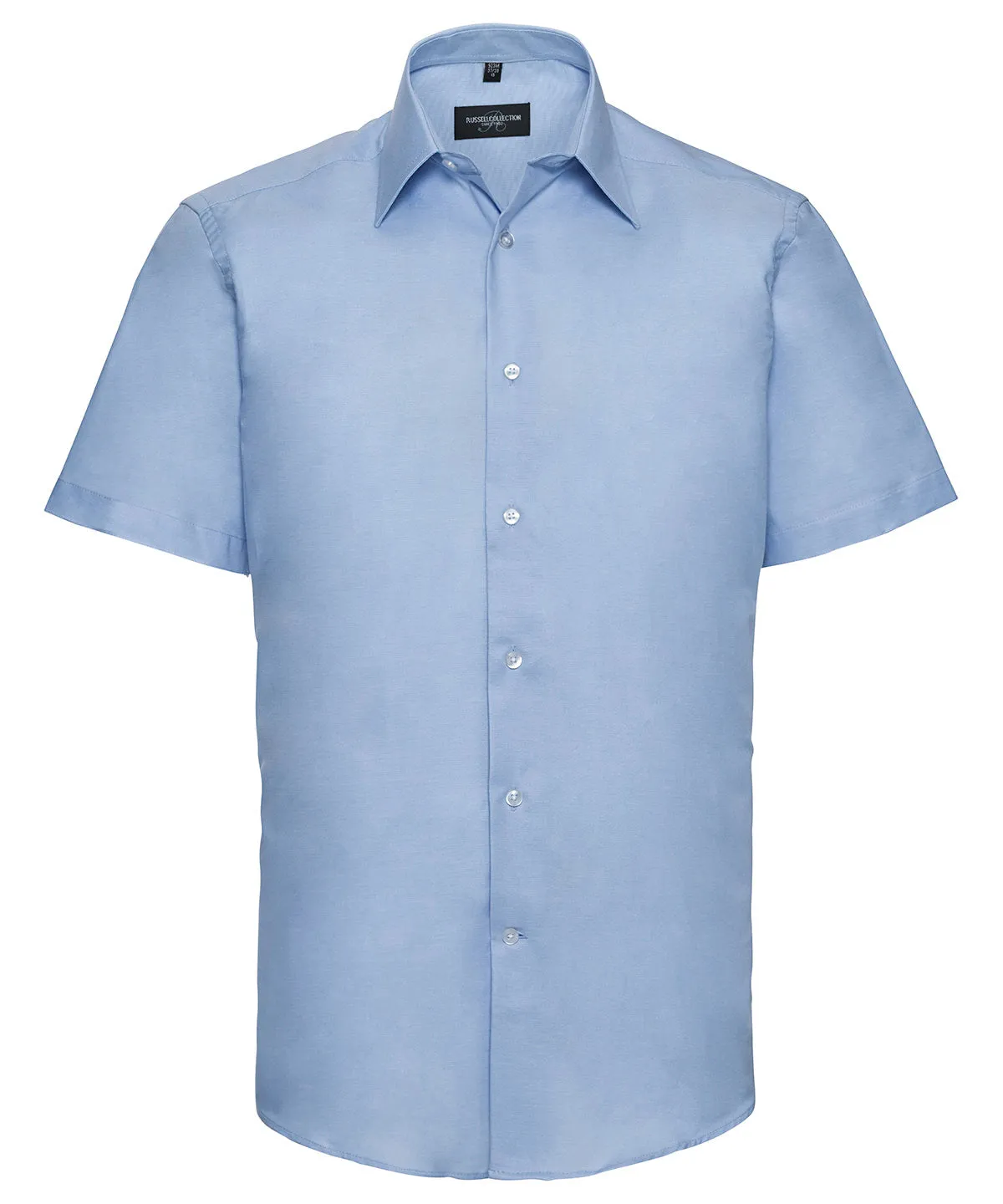 Short sleeve easycare tailored Oxford shirt | Oxford Blue