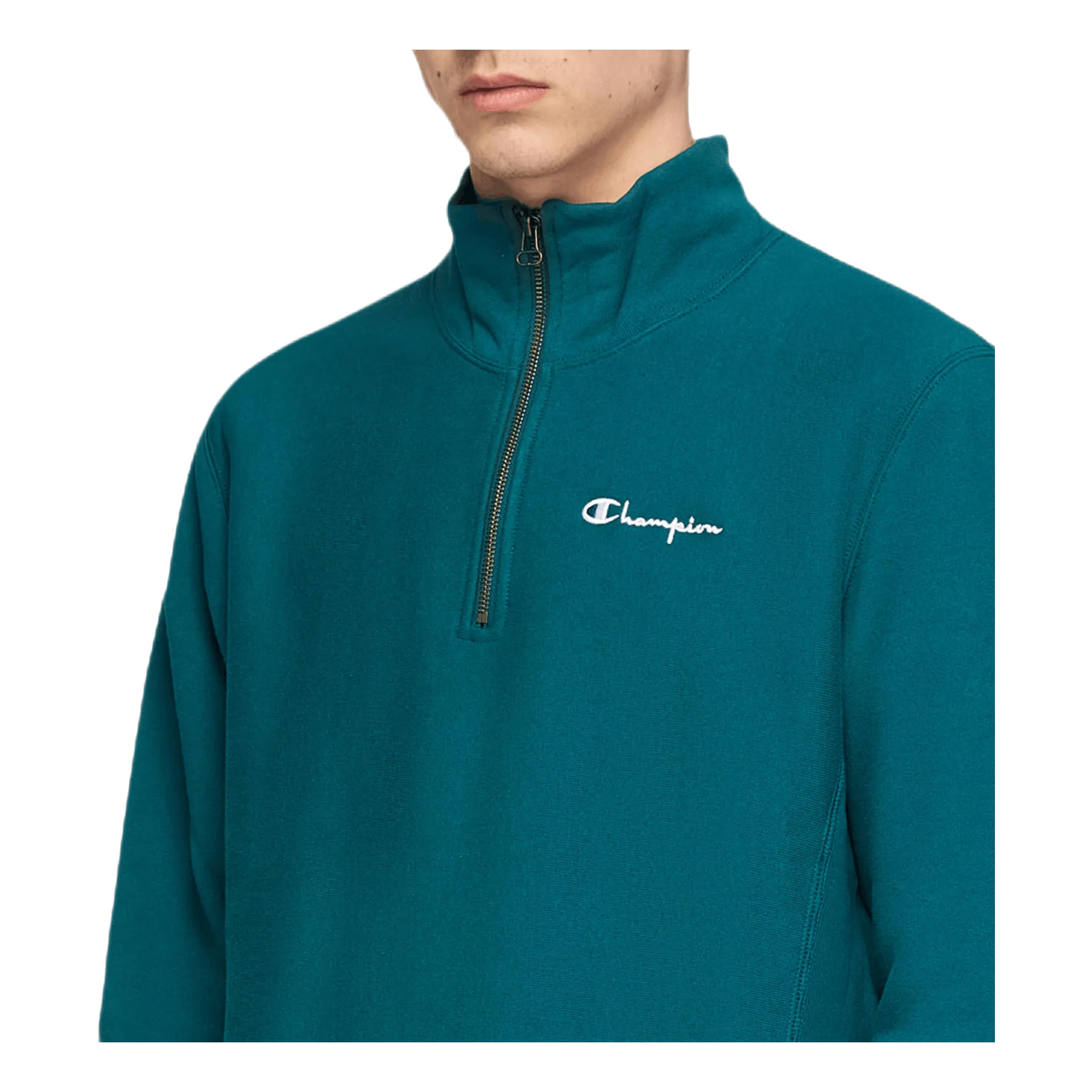 Small Script Half Zip Sweatshi Green