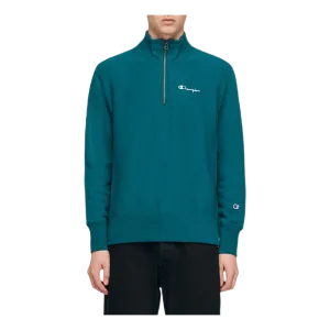 Small Script Half Zip Sweatshi Green