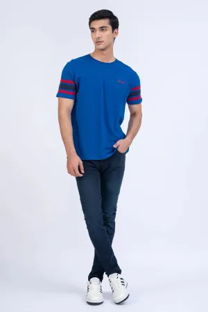 Striped Sleeves Relaxed Fit T-Shirt