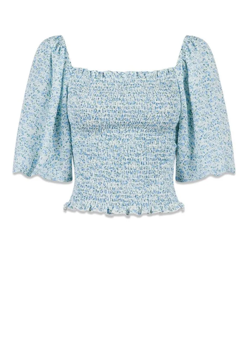 Stuart Delicate Flower Blouse - Light Blue