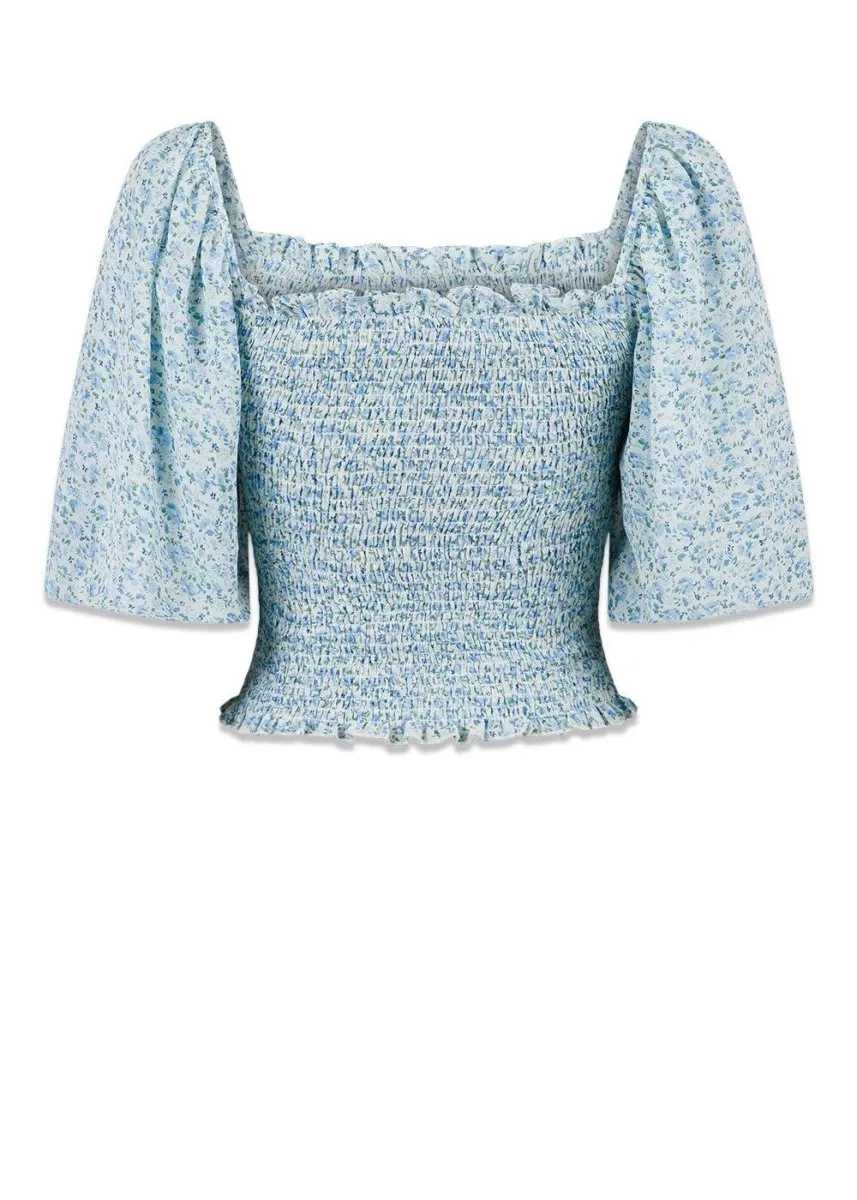 Stuart Delicate Flower Blouse - Light Blue