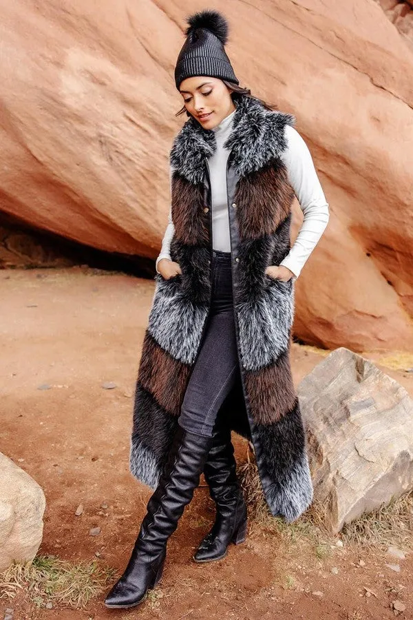 Trendsetter Faux Fur Maxi Vest