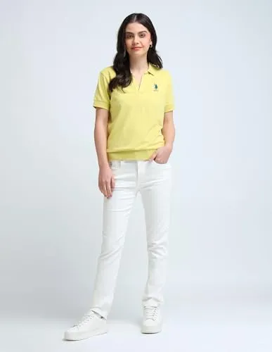 U.S. POLO ASSN. Women's Relaxed Fit T-Shirt (UWAW24PTS142_Yellow