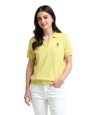 U.S. POLO ASSN. Women's Relaxed Fit T-Shirt (UWAW24PTS142_Yellow