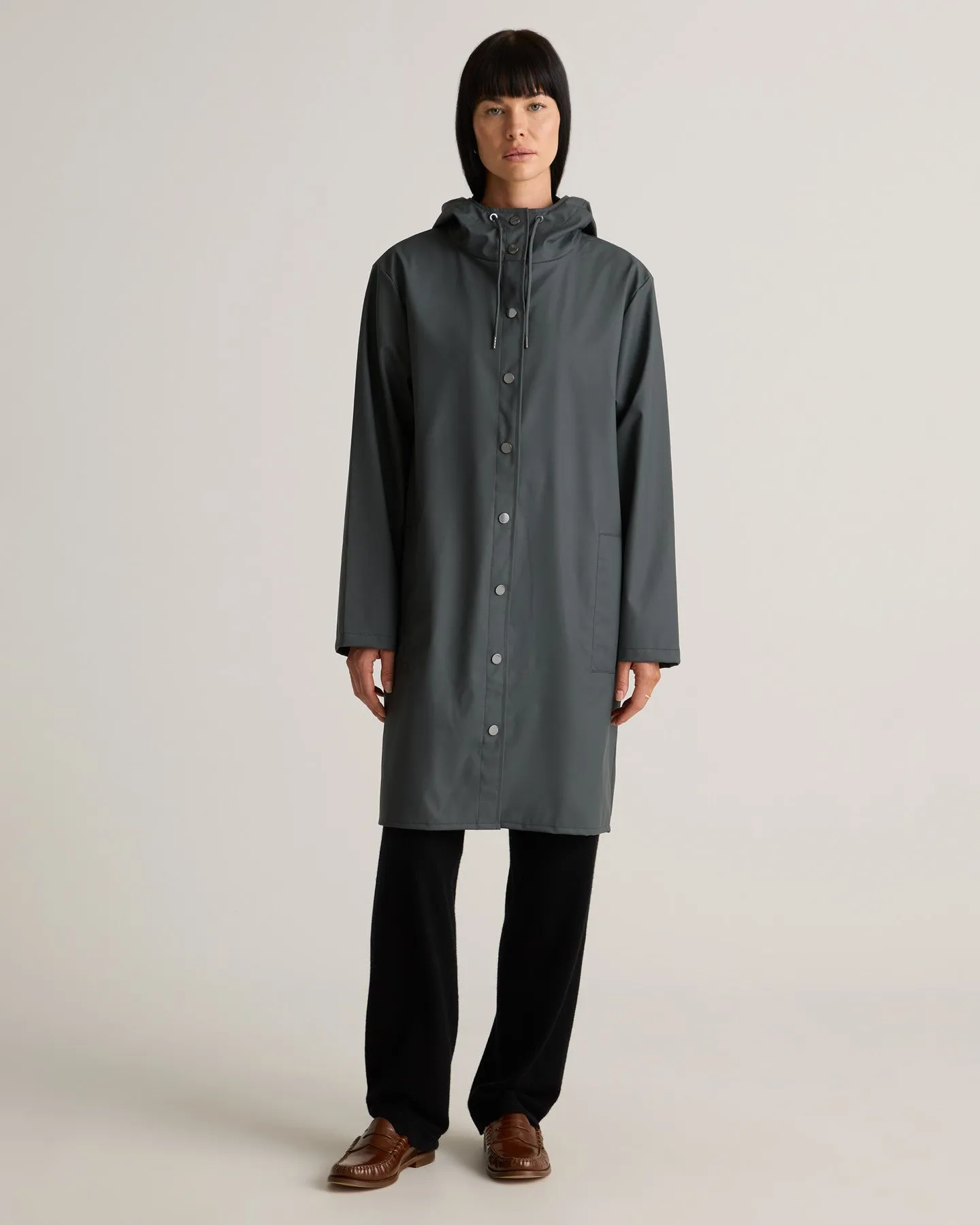 Waterproof Rubberized Long Rain Jacket