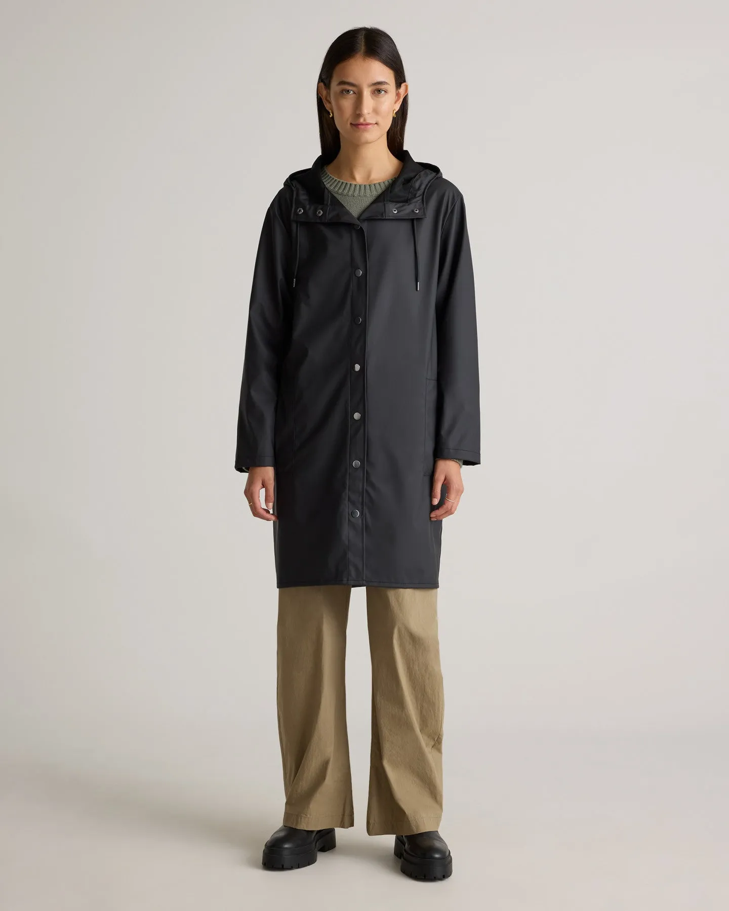 Waterproof Rubberized Long Rain Jacket