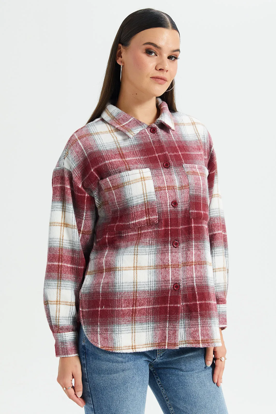 Women Assorted Checkered Brushed Shirt