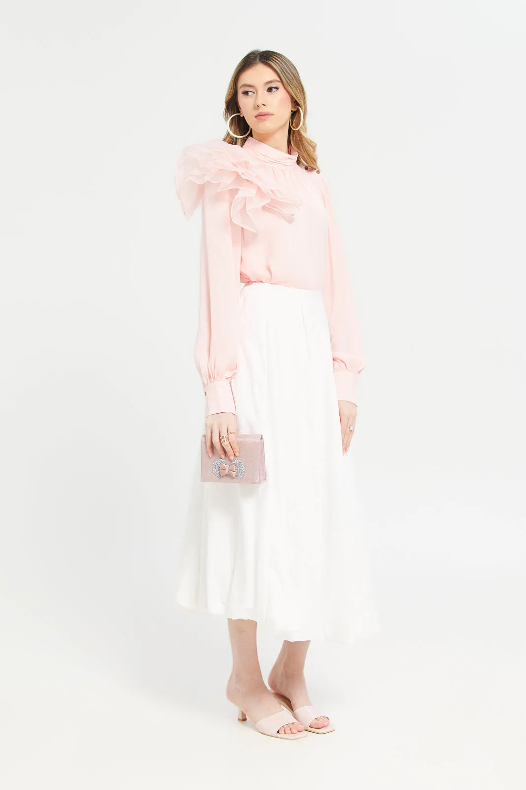 Women Pink Organza Blouse