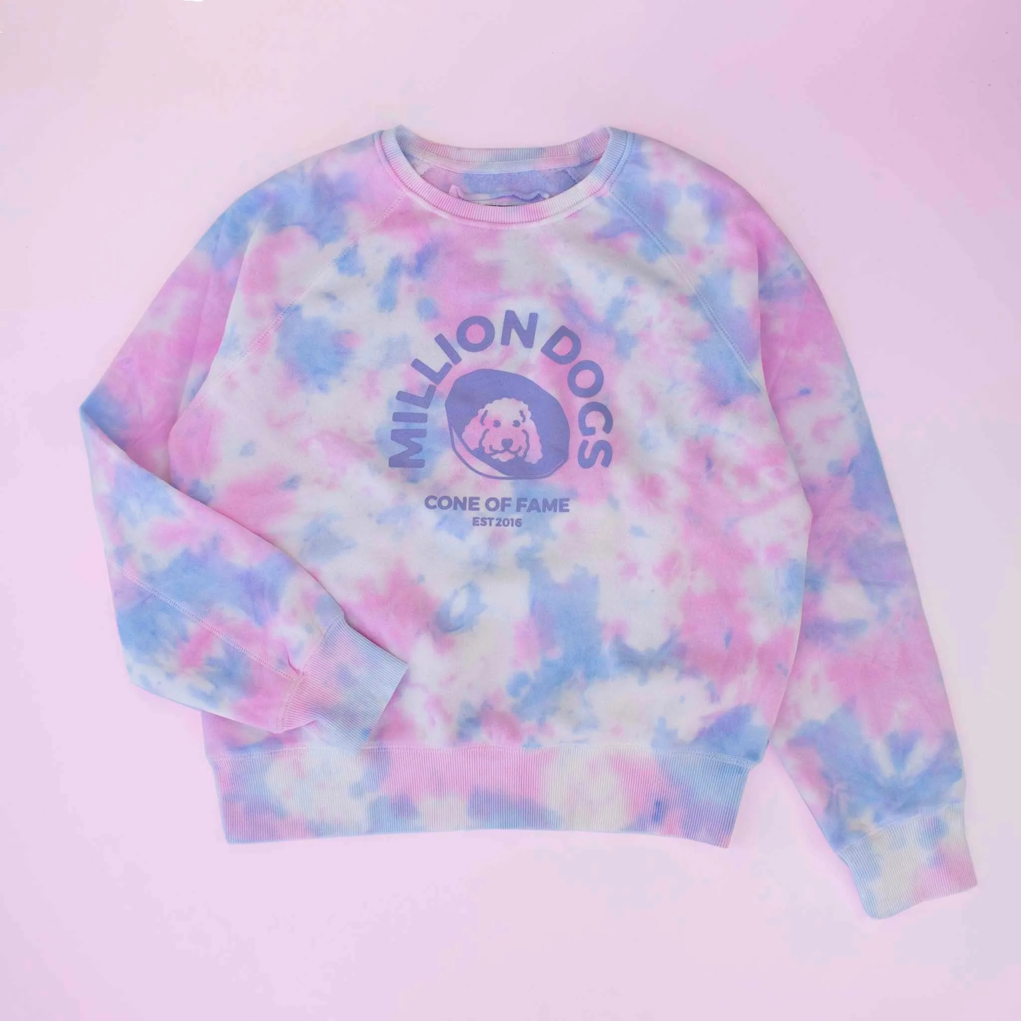 Women’s Bubblegum Pink Tie Dye Fleece Sweatshirts