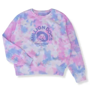 Women’s Bubblegum Pink Tie Dye Fleece Sweatshirts