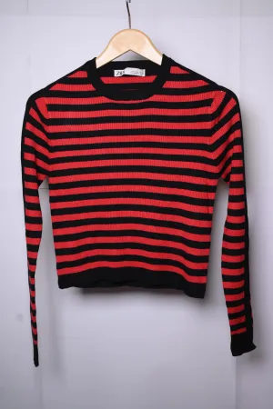 Zara Large Red and Black Sweatshirt